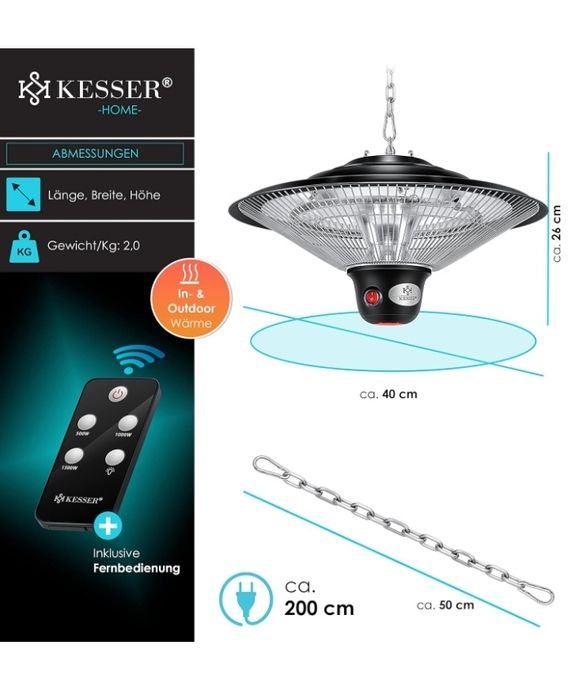 Grzejnik tarasowy na podczerwień sufitowy