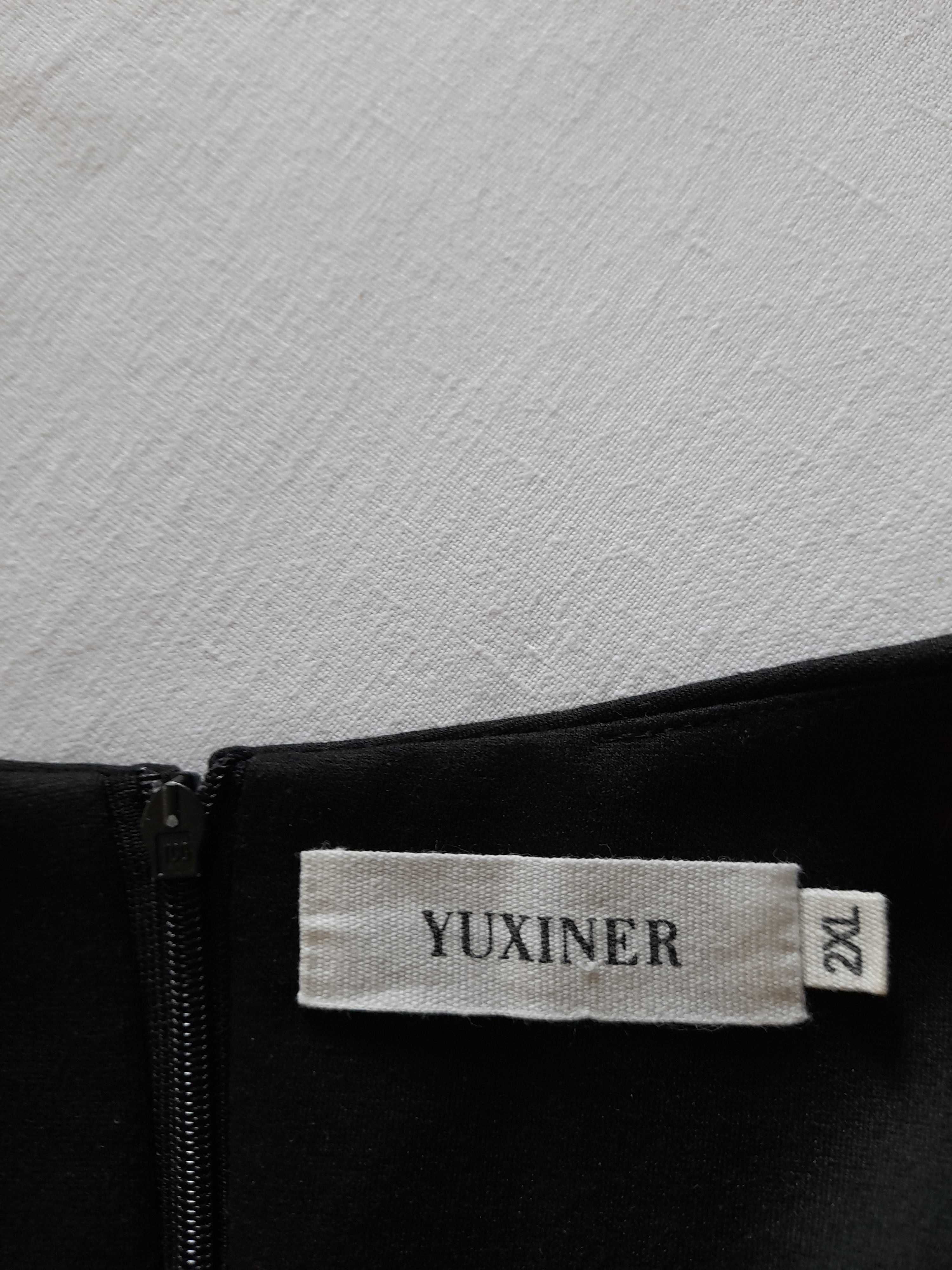 Yuxiner czarna  haftowana sukienka