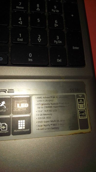 Portatil Acer Aspire 5538G