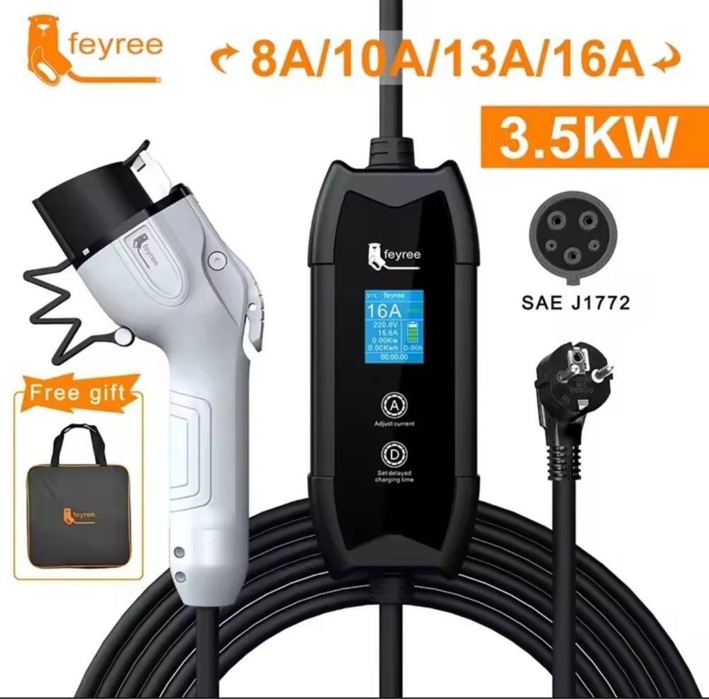 Зарядка для електромобіля Type1 usa 16A Feyree