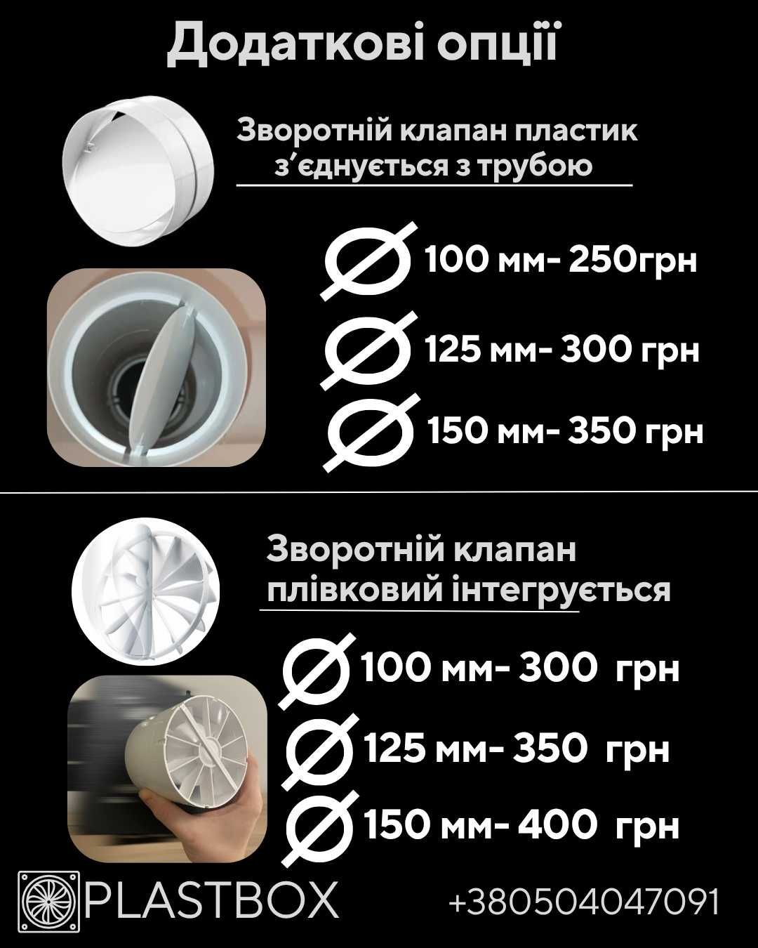 Вентилятор прихованого монтажу 100-125-150