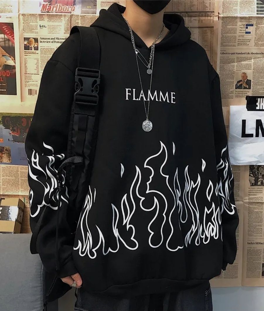 Толстовка, худи оверсайз. Y2k, Паук, Flame, Anarh