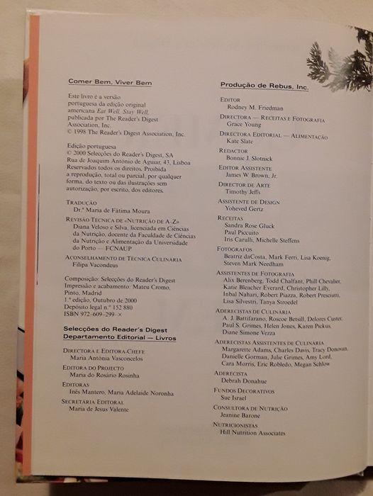 Livro: Comer Bem, Viver Bem das Selecções do Reader's Digest