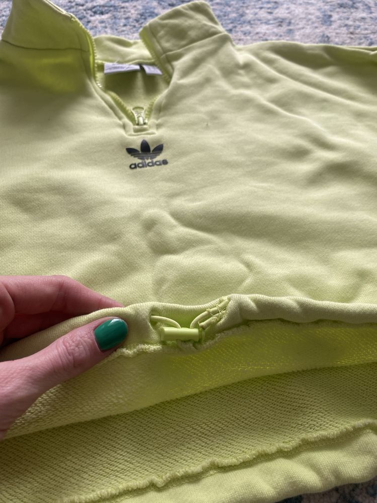 Adidas Originals bluza 36 S 38 M krótka limonka limonkowa oldschool