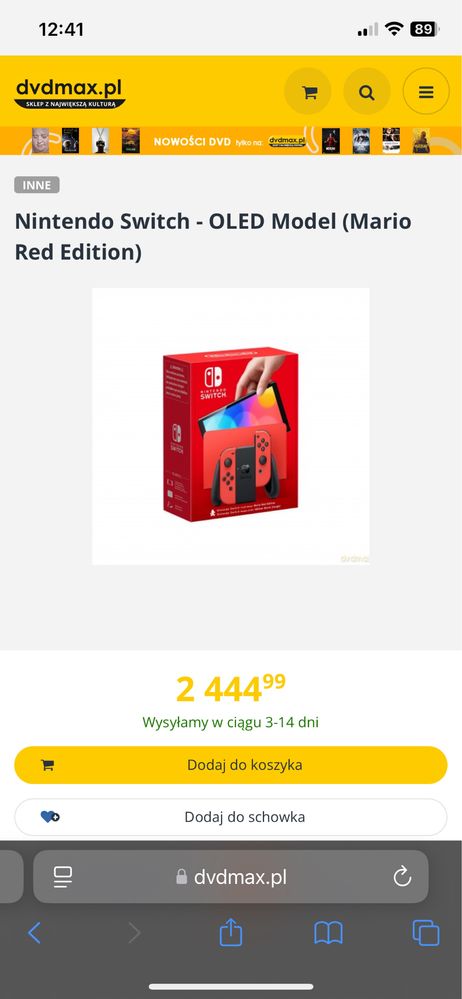 Nintendo Switch OLED RED GWARANCJA dokupiona limitowana wersja