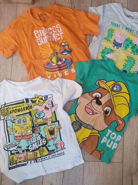 Mix koszulek Spongebob psi patrol i Świnka Pepa