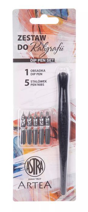 Zestaw do kaligrafii 5 stalówek z obsadką. Astra
