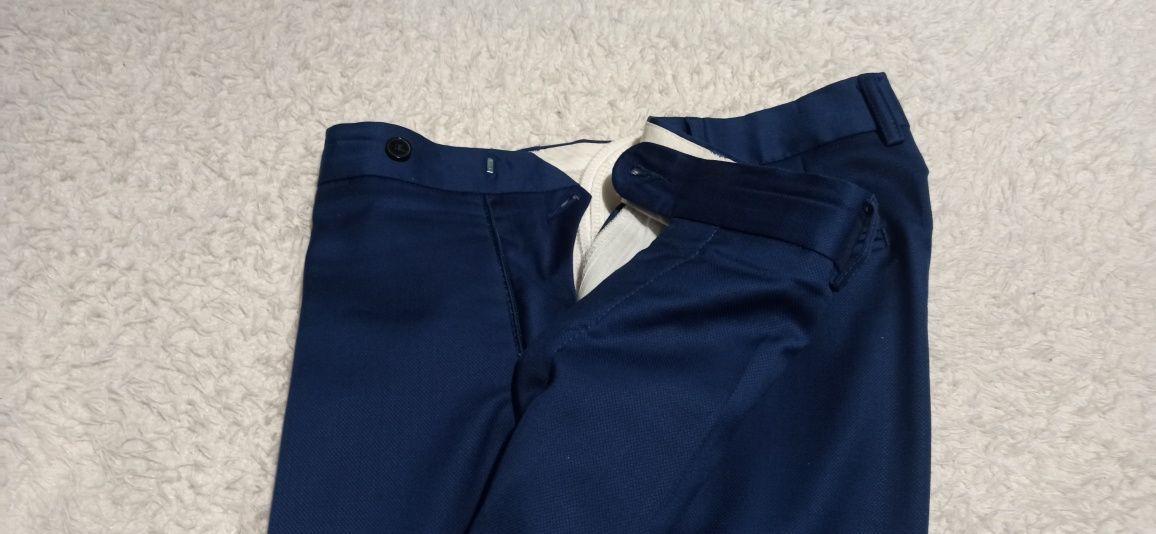 Garnitur marynarka spodnie Bytom granatowy 100% wełna + koszula gratis