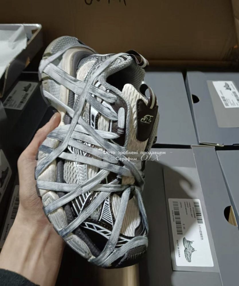 36/45 Balenciaga 3xl Extreme Lace Trainers Brown Grey