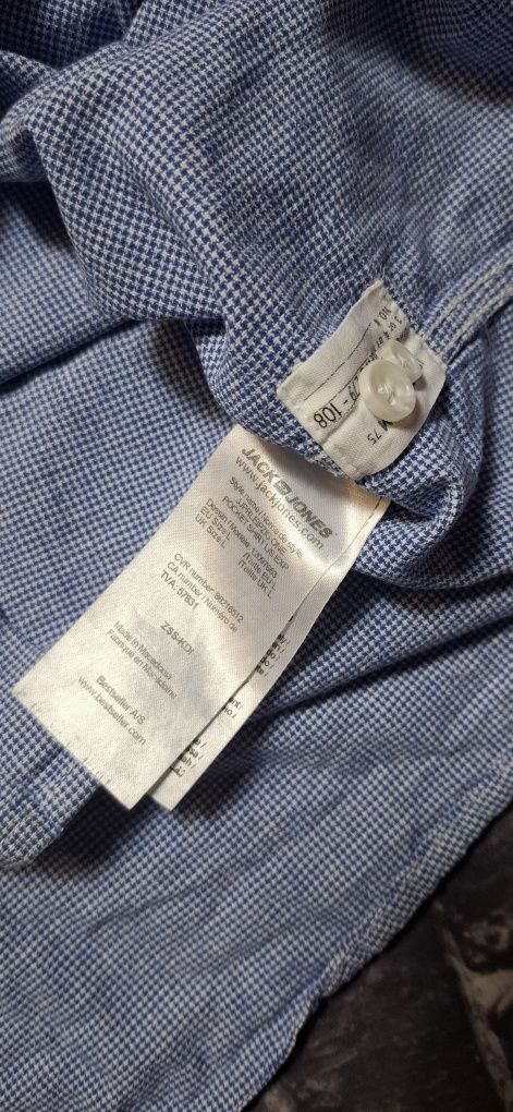 Jack&Jones koszula męska z długim rękawem, w kratkę, len, premium