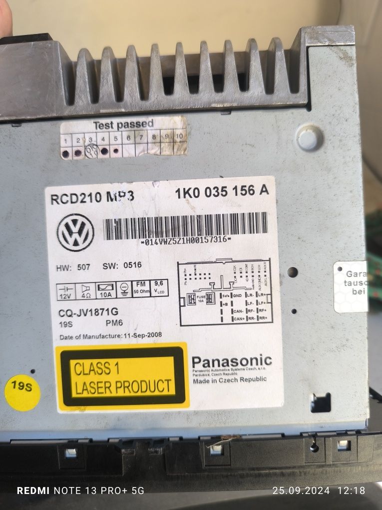 Автомагнітола volkswagen Pasat Jatta
