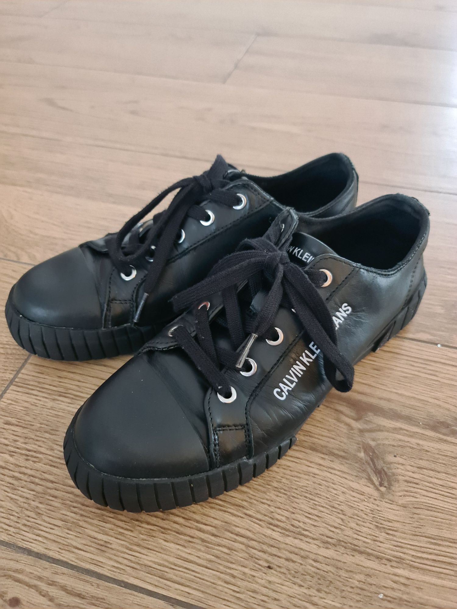 Trampki sneakersy tenisówki buty Calvin Klein skórzane skóra naturalna