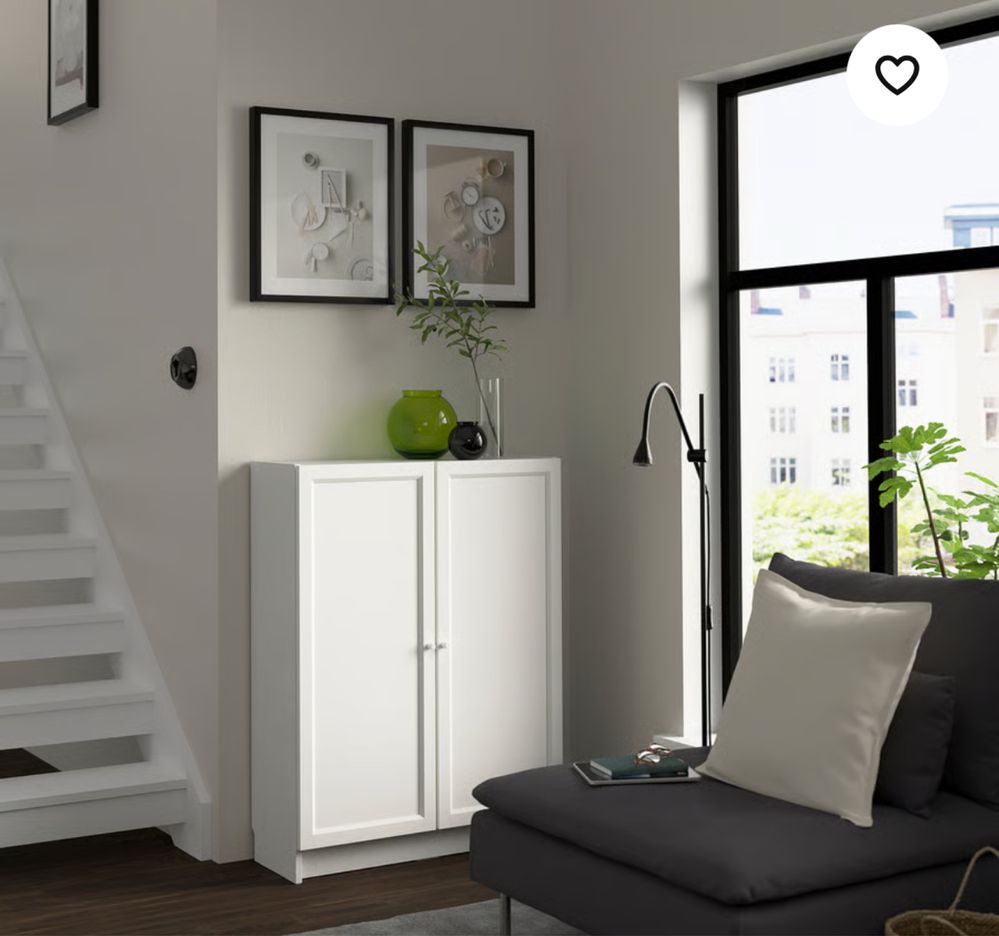 Regał z drzwiami, biały, 80x30x106 cm IKEA BILLY / OXBERG
