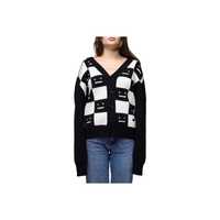 Кардиган Acne Studios Face Maglia wool cardigan Black/White