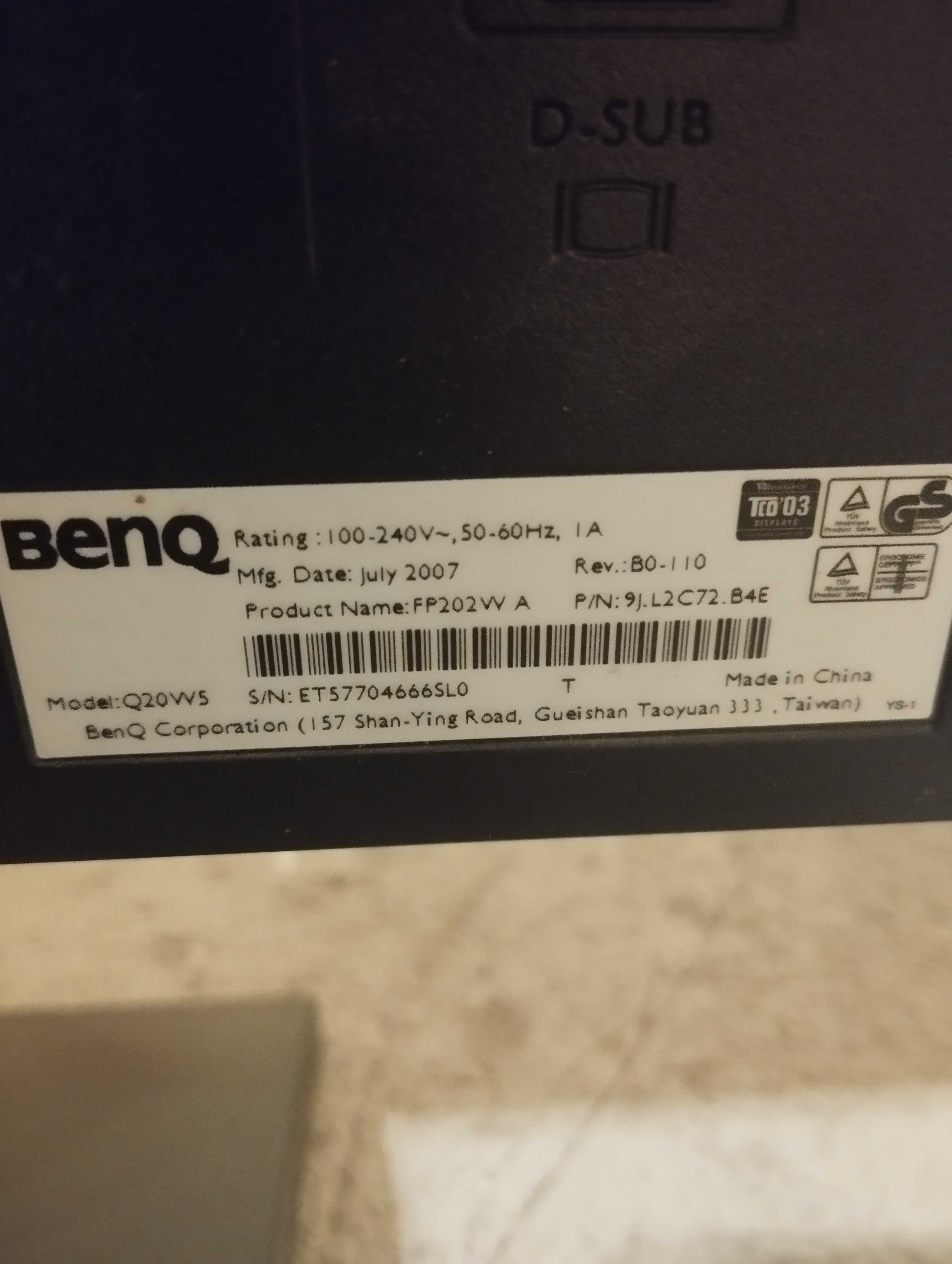 monitor LCD 20" benq