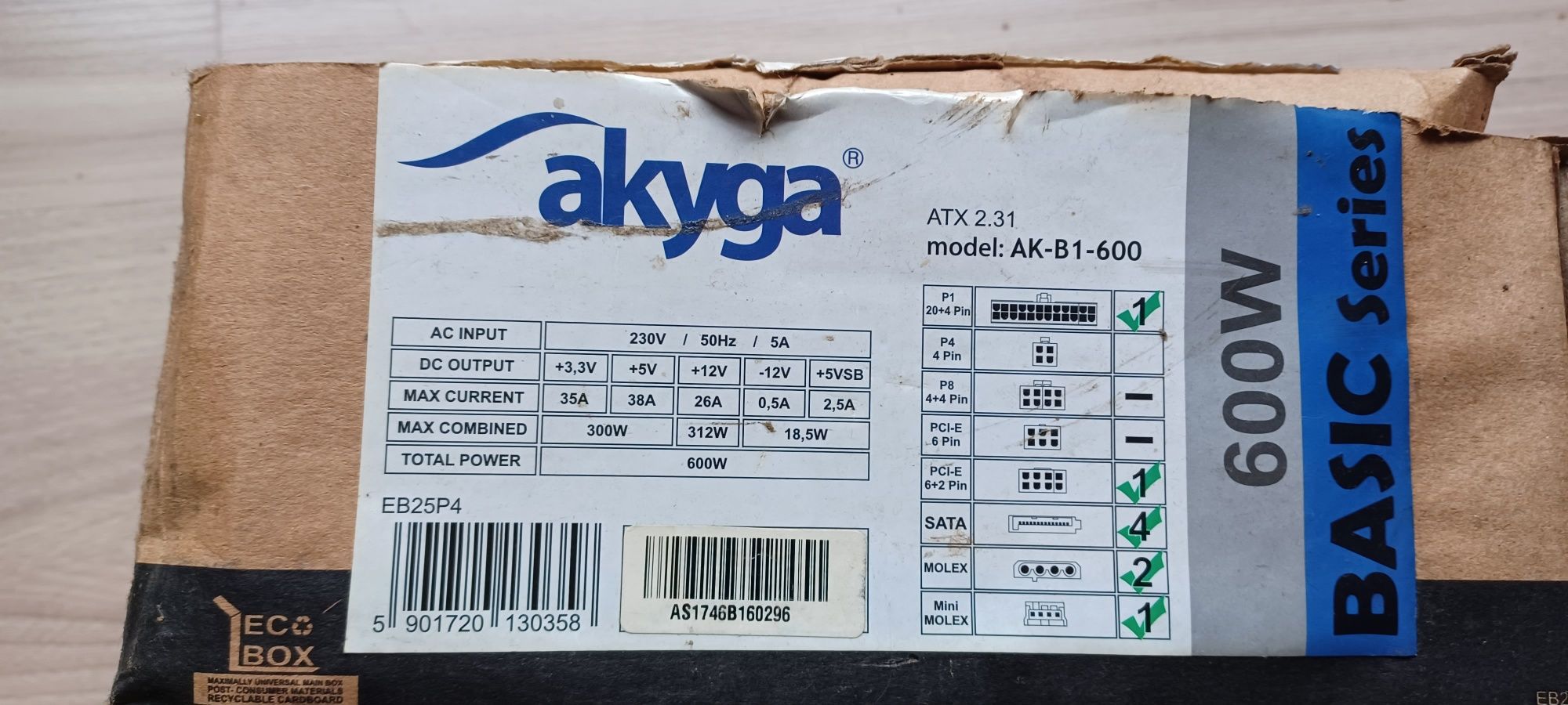 Zasilacz Akyga AK-B1-600