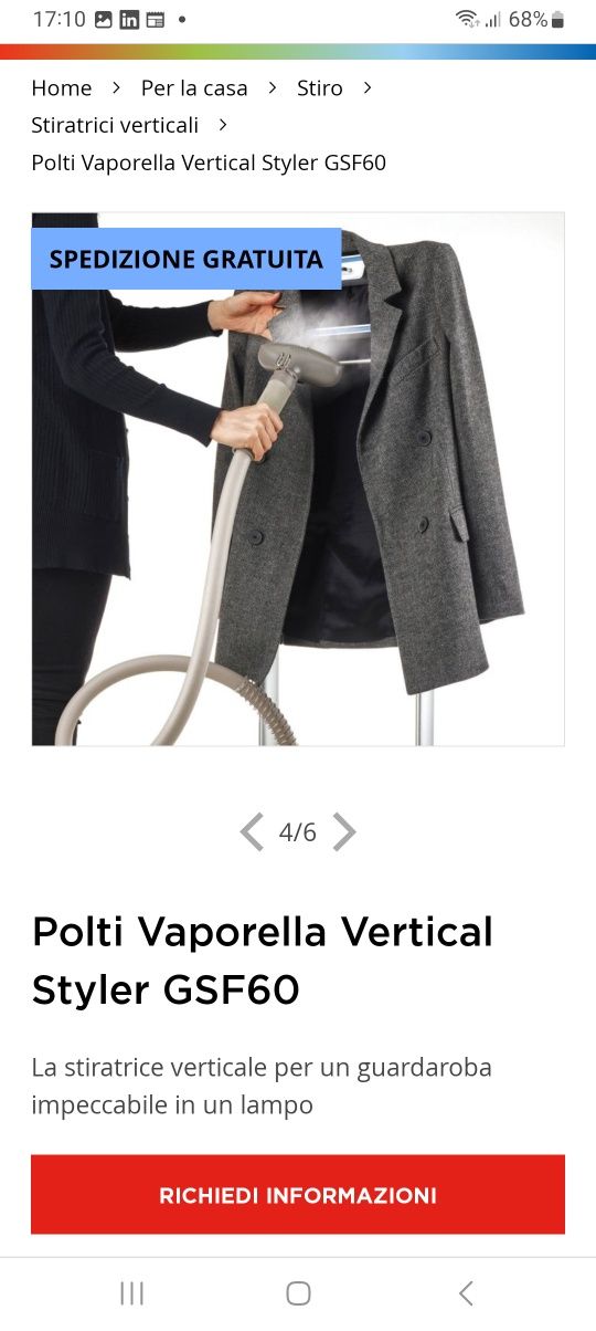 Vaporeta vertical polti