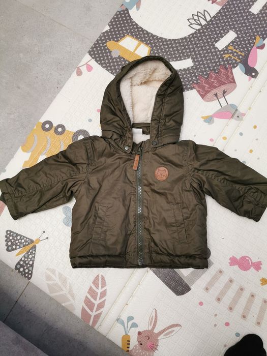 Śliczna kurtka zimowa H&M r. 68 i czapka