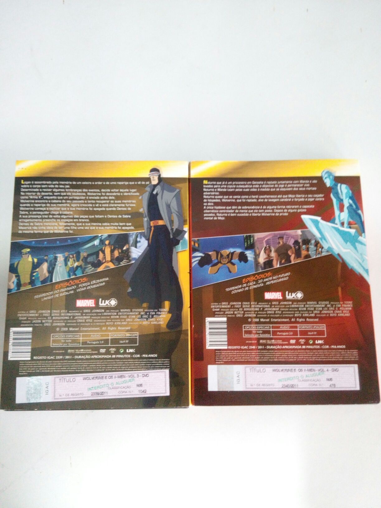 4 DVD "Wolverine & X-Men" da Marvel, 100€.