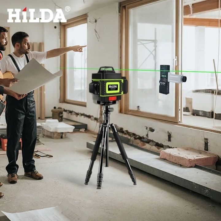 Hilda Poziomica 4d Laser Krzyżowy 360 Statyw 2 Metry 2 Akumulatory