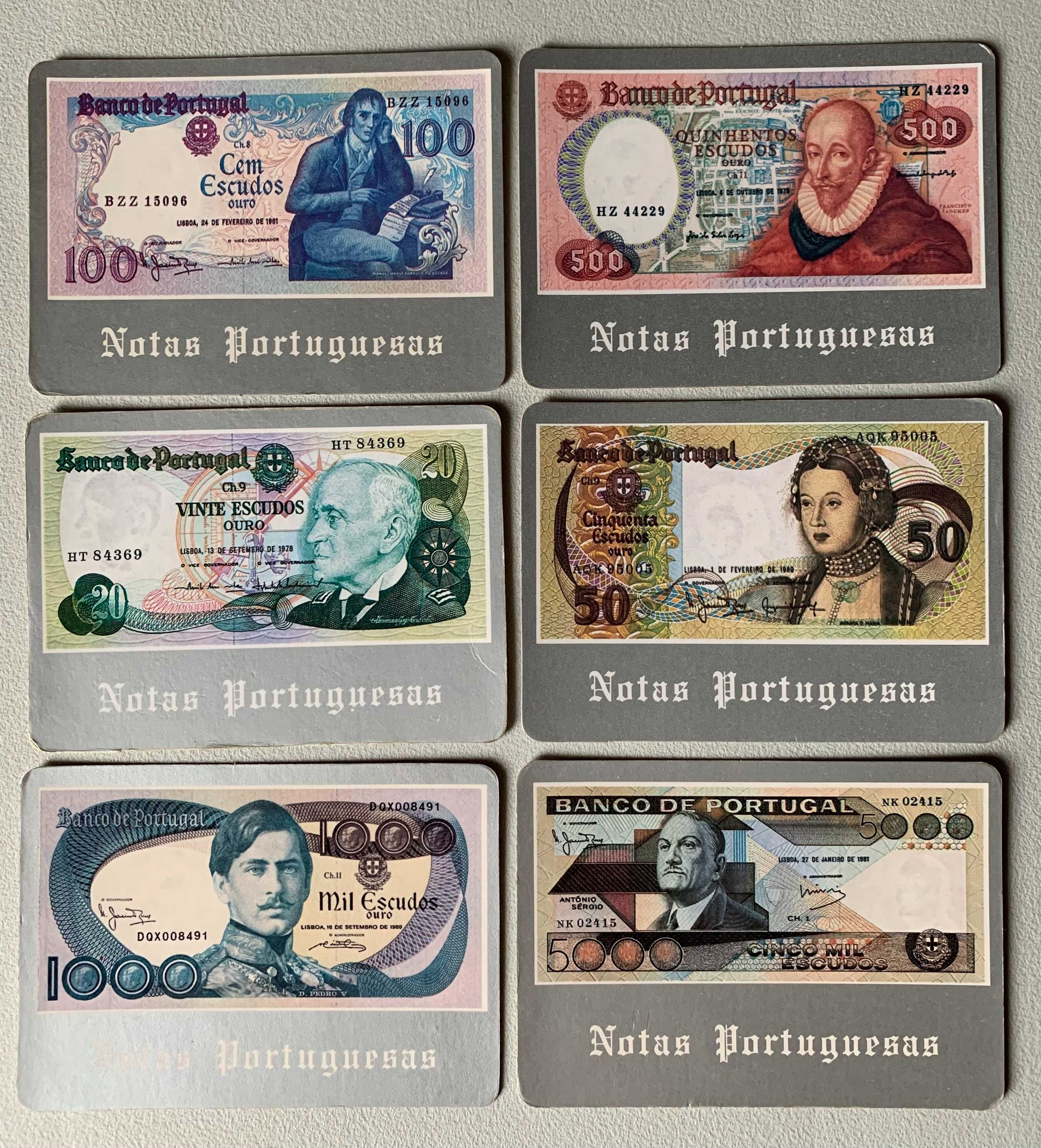 Calendários de 1985 - Notas Portuguesas (preço unitário)