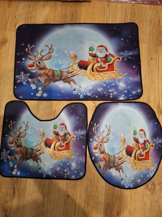 Dywaniki świąteczne łazienkowe