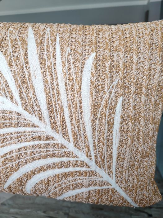 Poduszka boho słomiana liść palma 40x60 home&you