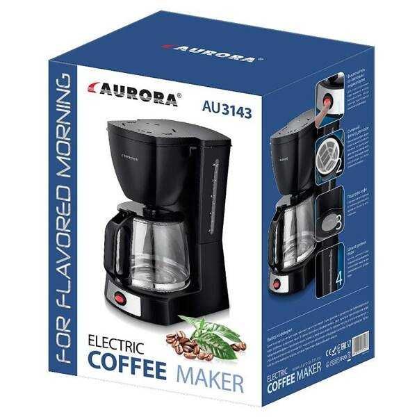 Ekspres przelewowy Aurora Kawiarka AU3143 1,25 l czarny