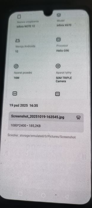 Infinix note 12  model x670