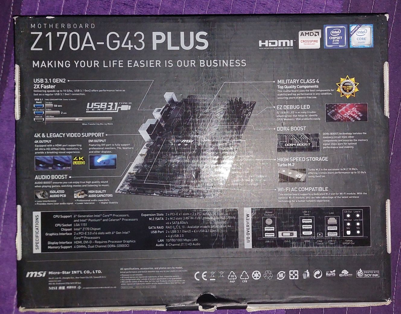 Płyta Główna MSI  Z170-G43 Plus