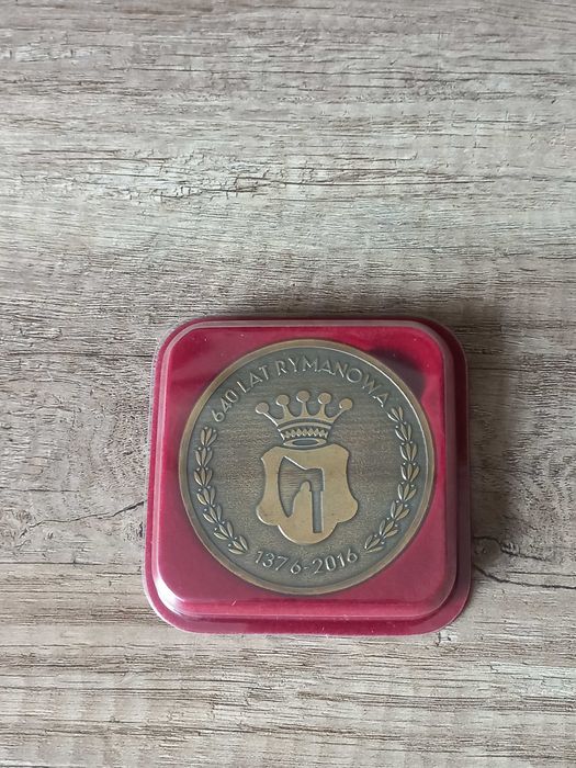 Herb miasta Rymanów medal nowy w etui okolicznościowy