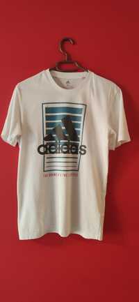 Koszulka t-shirt firmy Adidas bialy z dużym logo