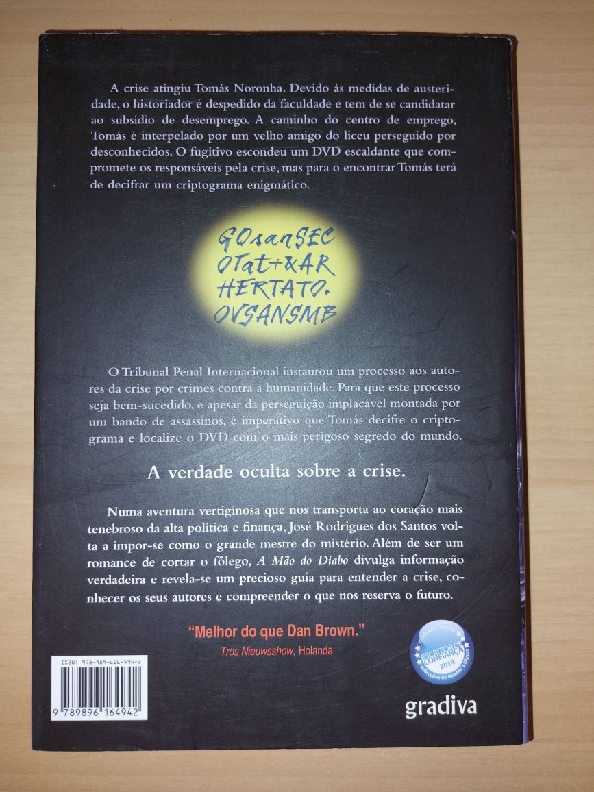 - Livro - A Mão do Diabo - José Rodrigues dos Santos (JRS)