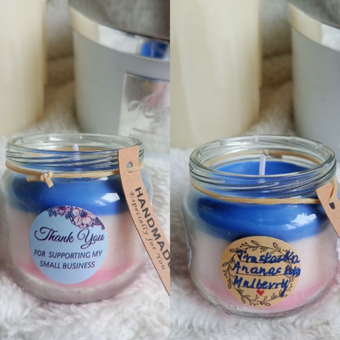 Świeczka 3 kolorowa każda warstwa inny zapach 80 ml Tęczowe szaleństwa