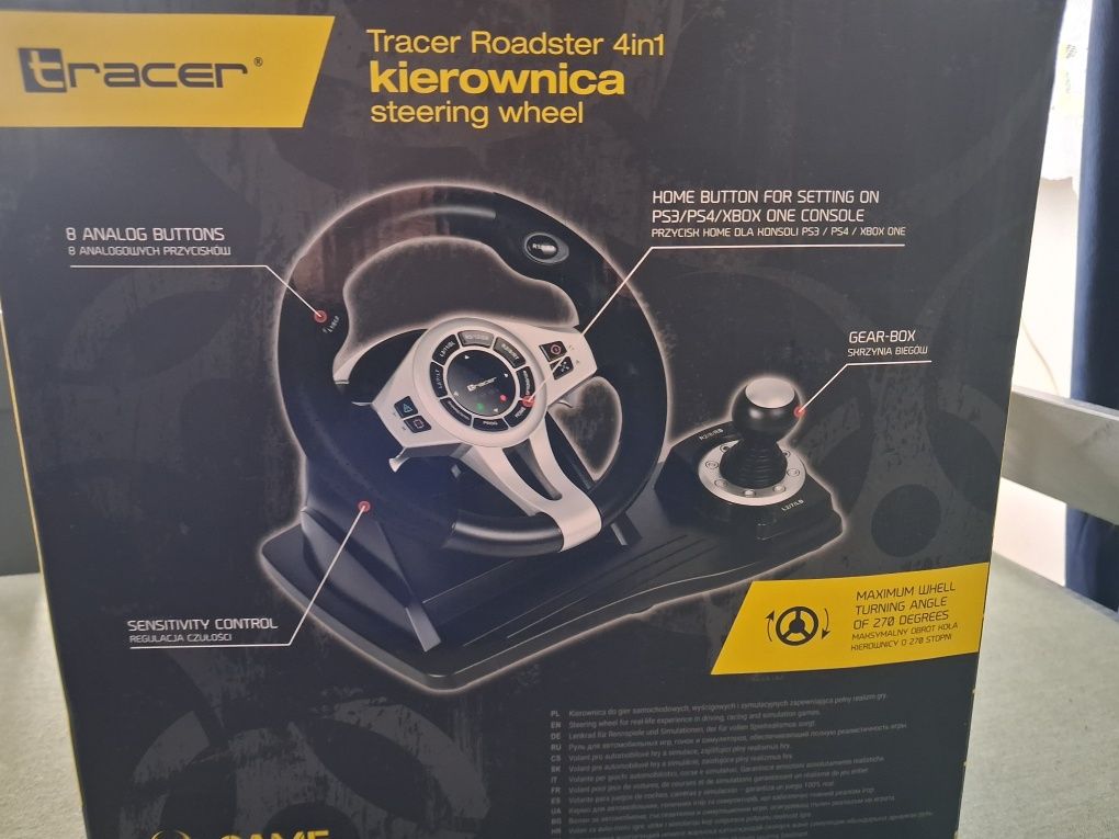 Kierownica  PC Z biegami sprzęgło PedAŁY DO PS4 komputera LAP