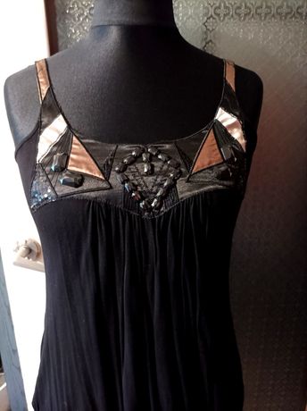 Sukienka czarna tunika rozm. 40/42 modi & moda trend cekiny kamienie