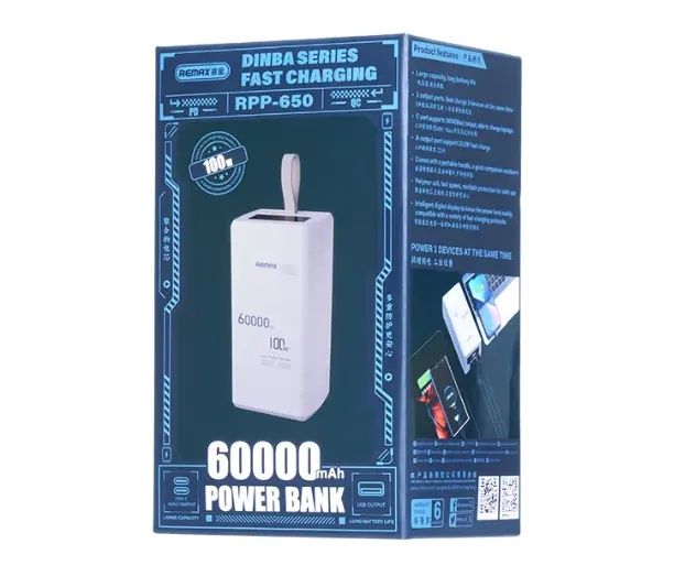 Зовнішній акумулятор PowerBank Remax RPP-650 60000mAh 100w