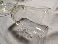Zestaw 6 szklanek krysztalowych z talerzykami, grawerowane