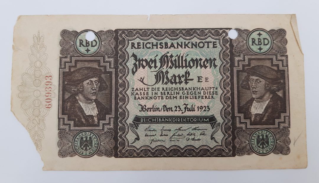Stary Banknot Niemcy 2 miliony marek 1923