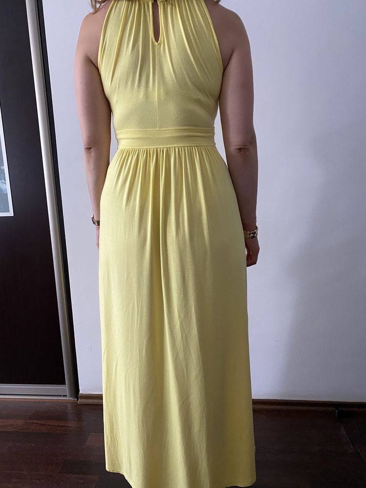 Calvin Klein dluga żółta letnia sukienka