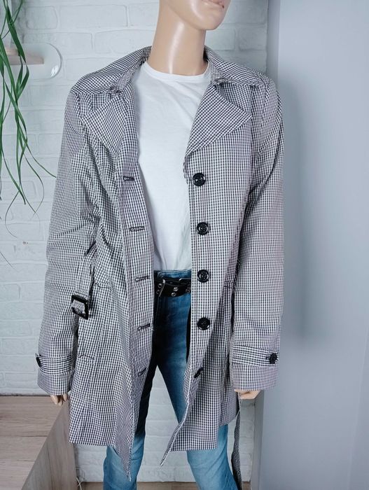 Mexx płaszcz, kurtka na jesień w szarą kratkę 2XL/44/16