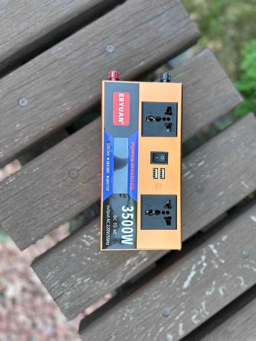 ℹ️ Преобразователь тока 12v 3500w с монитором + 2 розетки. Инвертор
