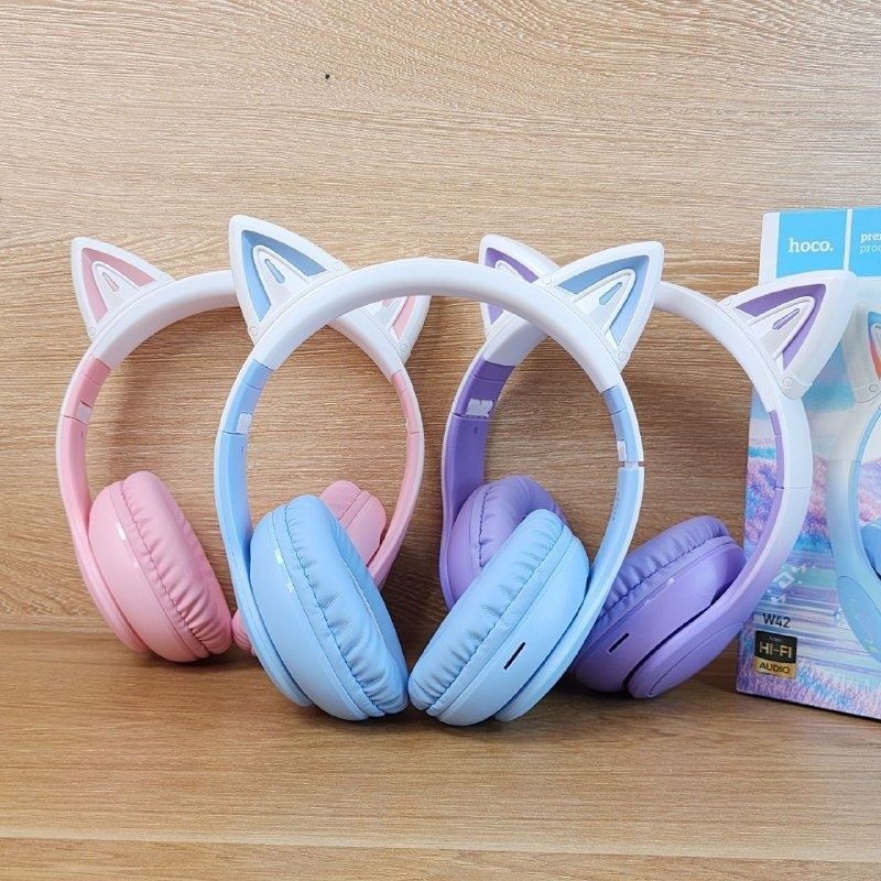 Новые! Наушники с ушками беспроводные детские Cat Ear Wireless W42