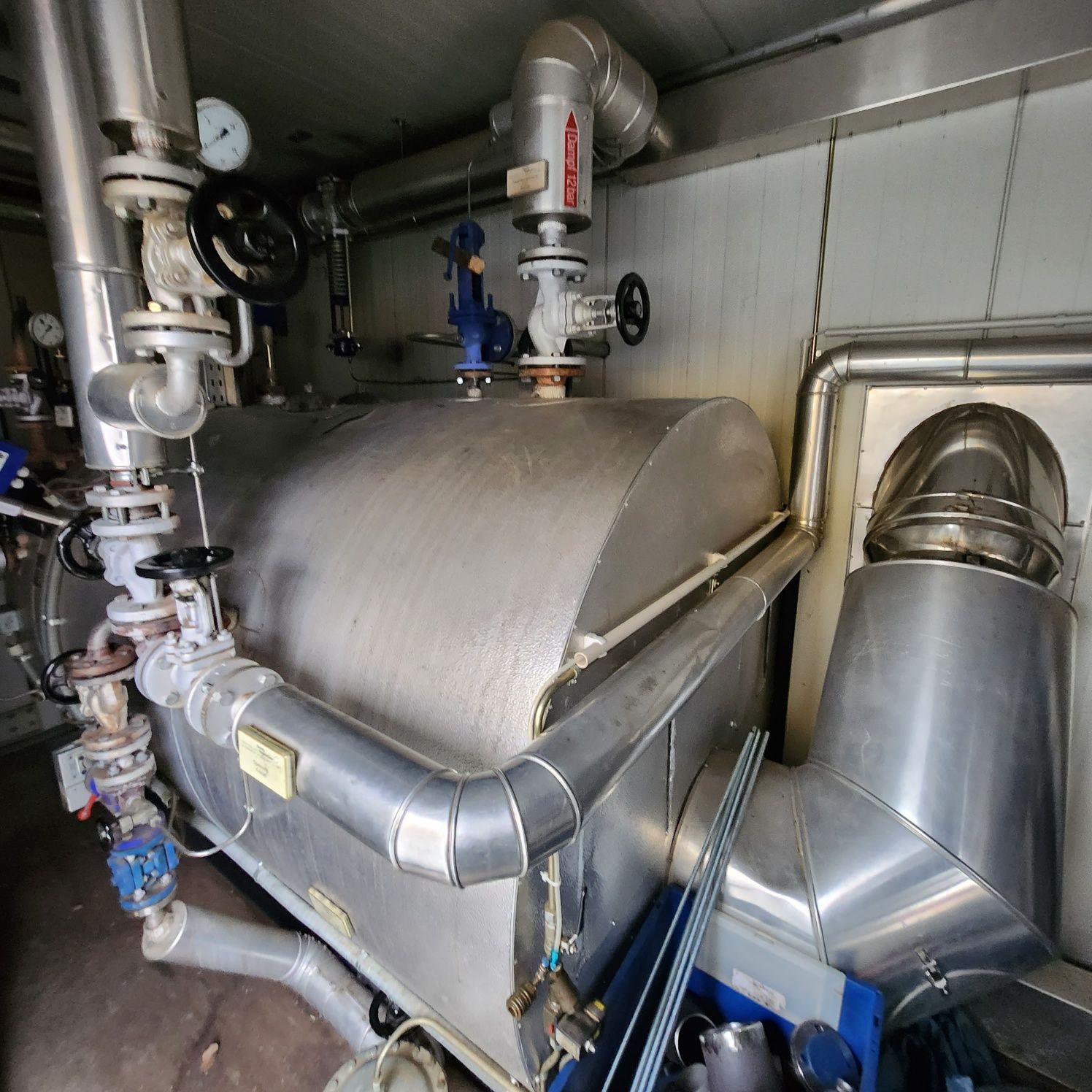 Kocioł parowy Loos 1,25t/h 13Bar kotłownia kontenerowa palnik Weishaup