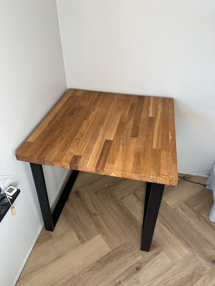 Stół dębowy drewniany loft 80x80