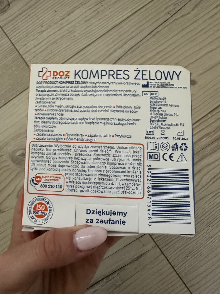 Nowy kompres żelowy na ciepło i na zimno DOZ długa ważność