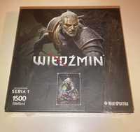 -Puzzle Wiedźmin GERALT Bohaterowie 1500 - NOWE - FOLIA !