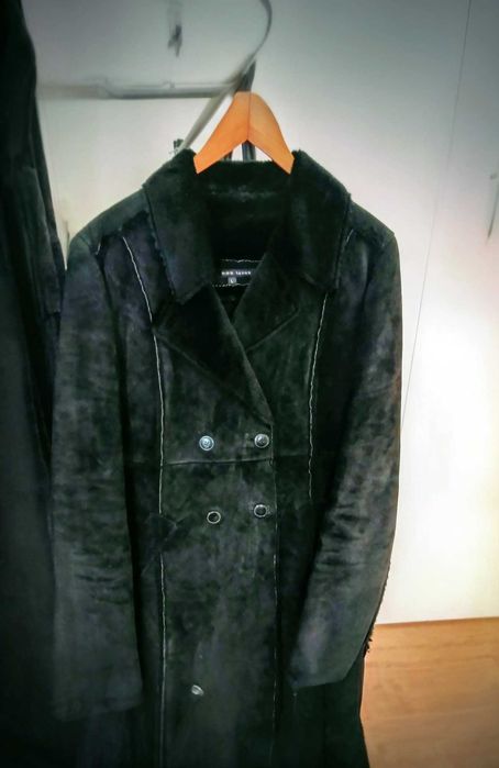 Casaco/Sobretudo Couro Genuíno Américo Tavar L Preto