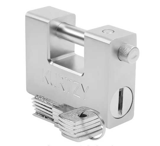 Kurtzy Cadeado resistente de 1 kg com 5 chaves