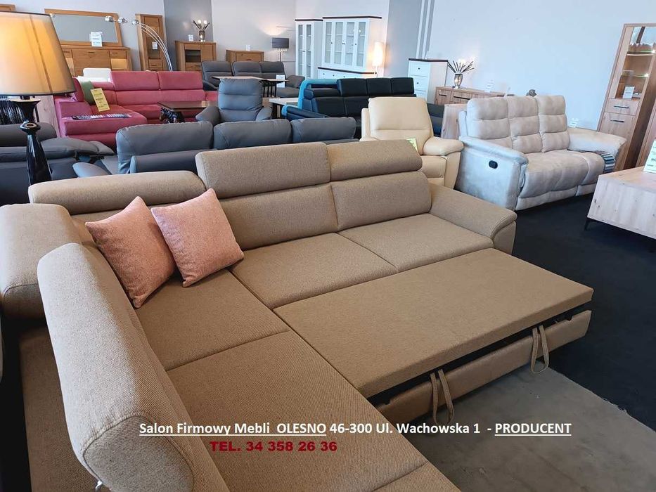 Nowy Narożnik SIELLA  240x280cm Tkanina, OUTLET -28% Producent PYKA